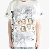 White t-shirts worn by a person, showing the t-shirts fit