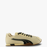 Tan shoes, side view