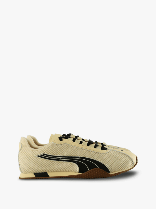 Tan shoes, side view
