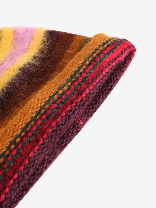 Close up of brown hats, showing texture of the fabric