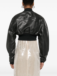 RICK OWENS - Women Cropped Leather Girdered Bomber