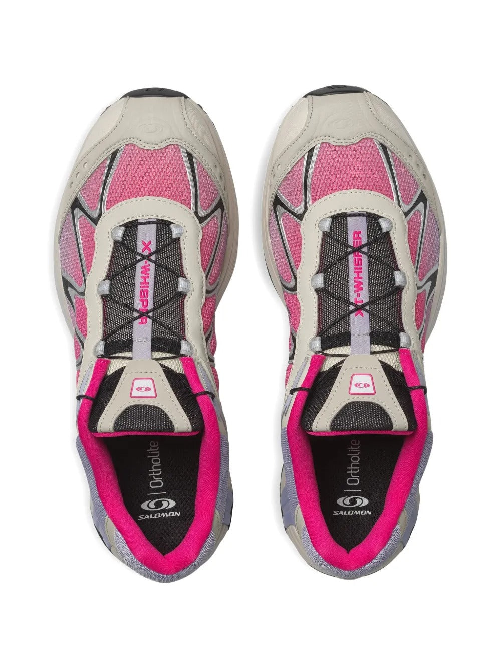 Pink sneakers, top view