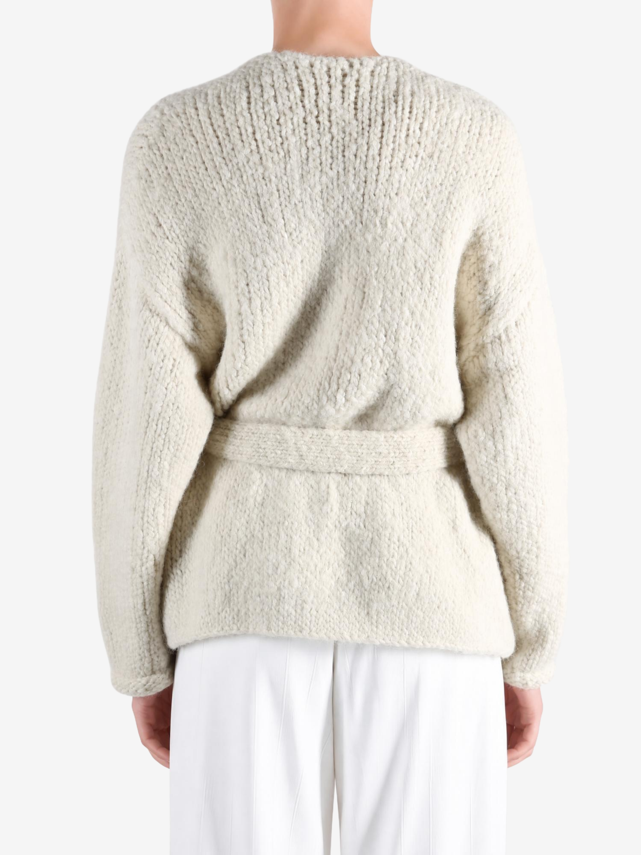 Tan jacket, full body view