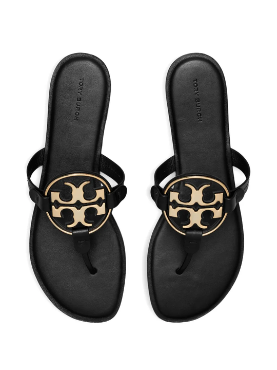 Black sandals, top view