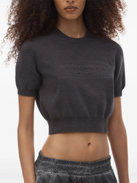 ALEXANDER WANG - Women Embossed Logo Ribbed SS Tee