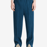Blue pants, full body view
