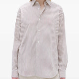 Burgundy shirt, full body view
