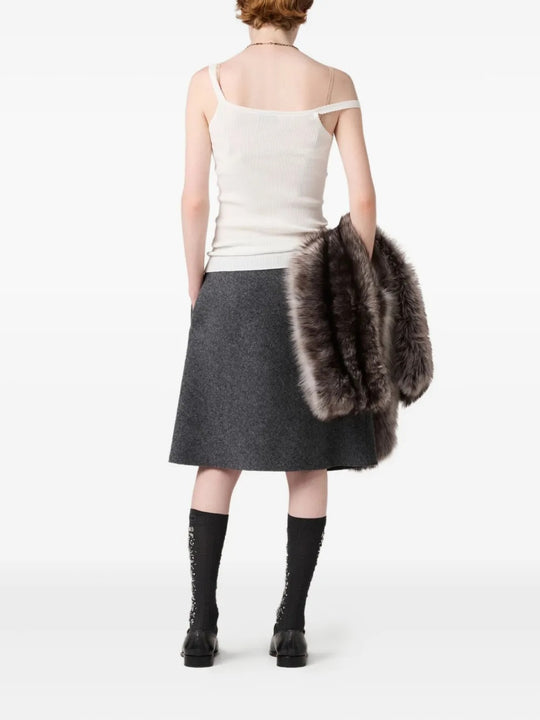 White knitwear, full body view