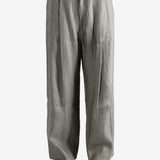 Grey pants worn by a person, showing the pants' fit