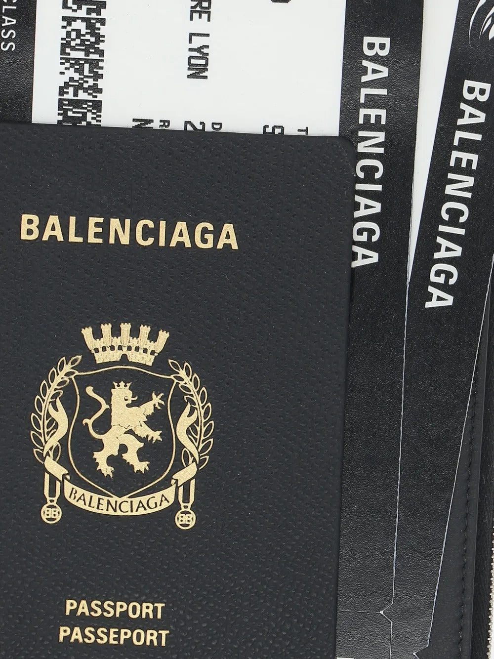 Close up of the black holder, showing texture of the calfskin fabric