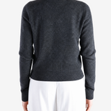 AURALEE - Women Smooth Fulled Wool Knit Half Zip Pullover