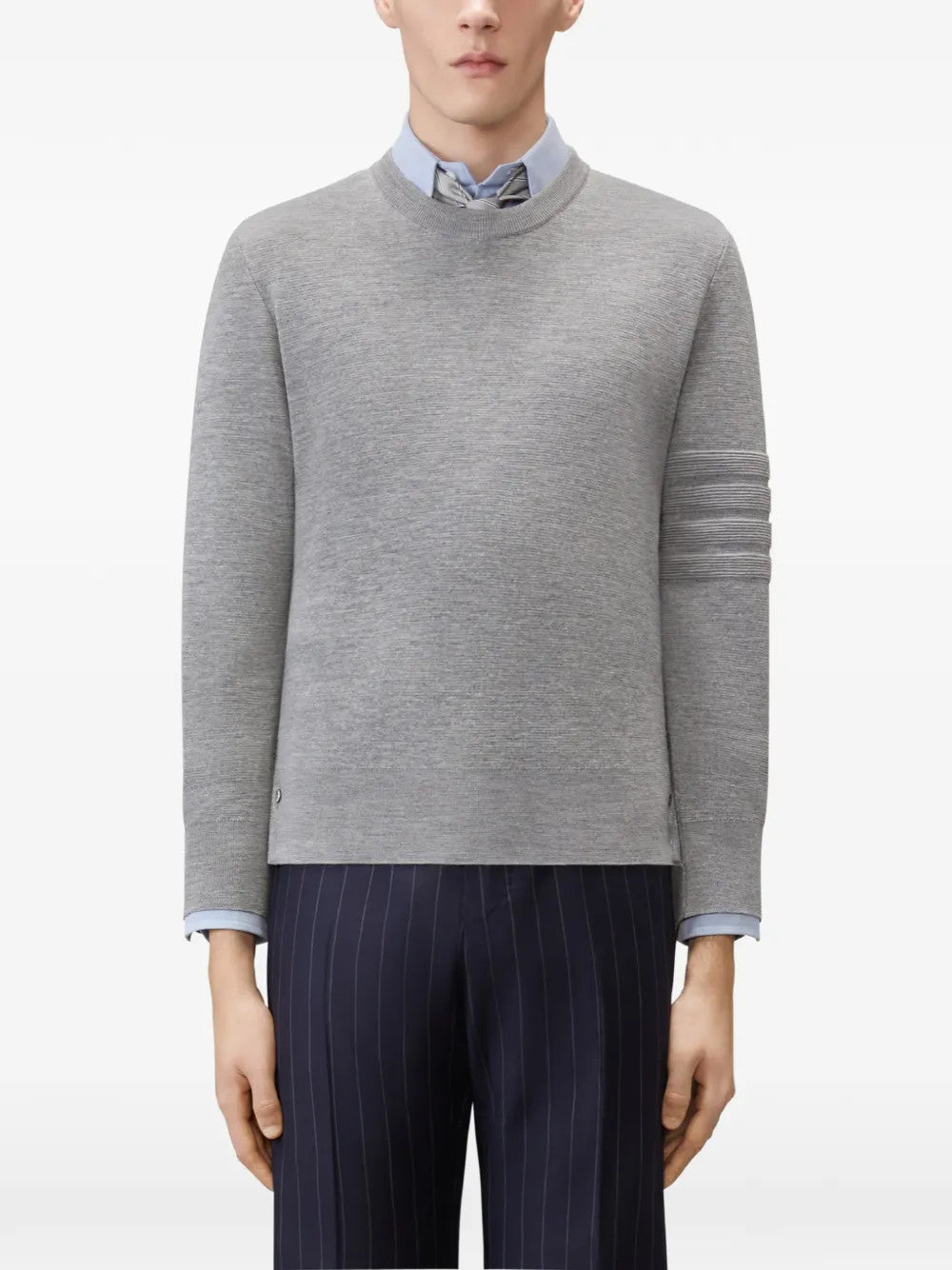 Grey knitwear, front view