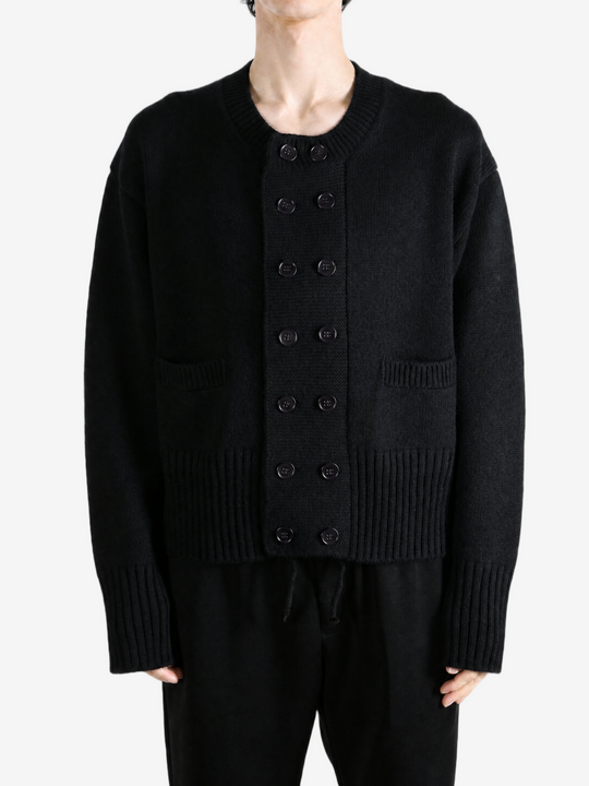 Black knitwear, full body view