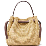 Tan bags, back view