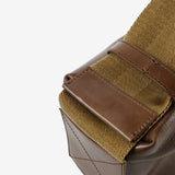 Close up of Brown bag, showing texture of the fabric