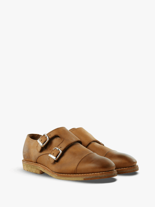 Tan shoes, front view