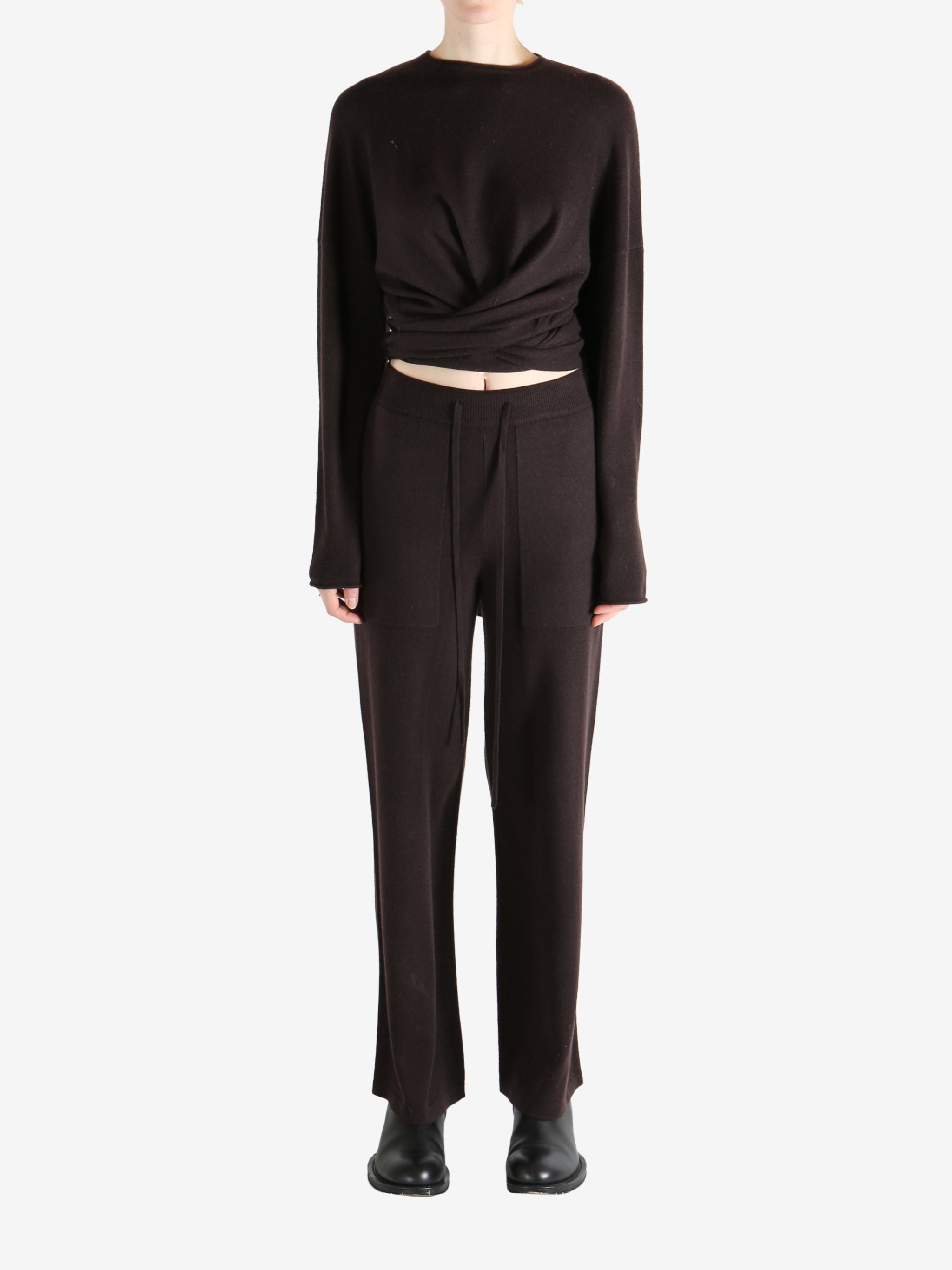 brown sweater,full body view