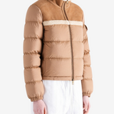 Brown jacket worn by a person, showing the jacket fit