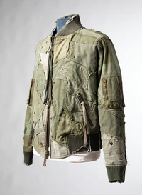 GREG LAUREN Men Mixed Army Flight Jacket
