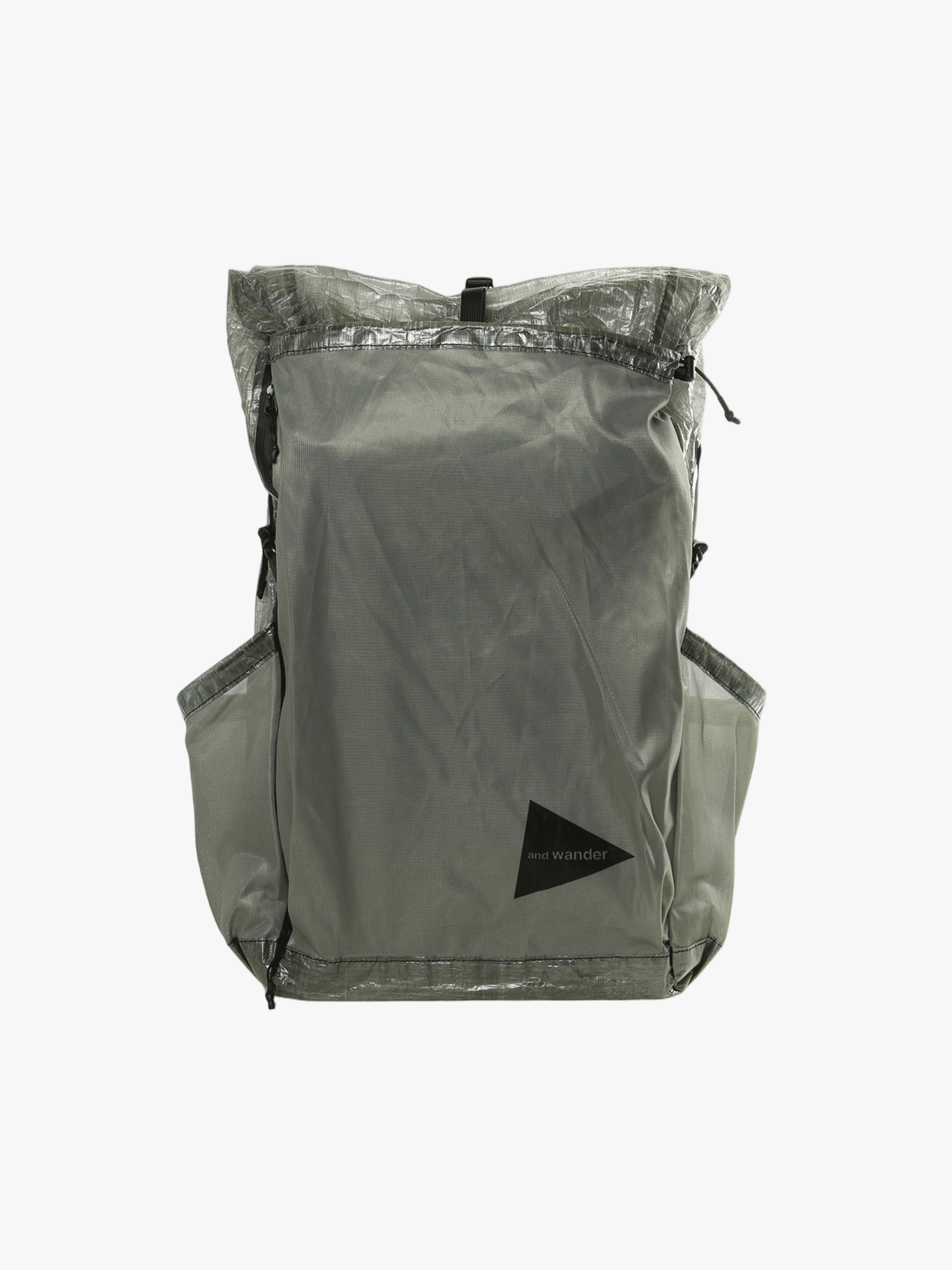 Grey backpack, front view