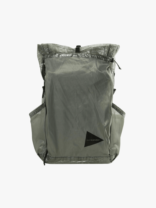 Grey backpack, front view