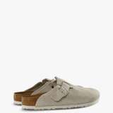 Tan sandals, side view