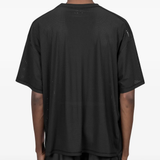 Black t-shirt, full body view