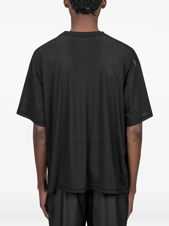 Black t-shirt, full body view