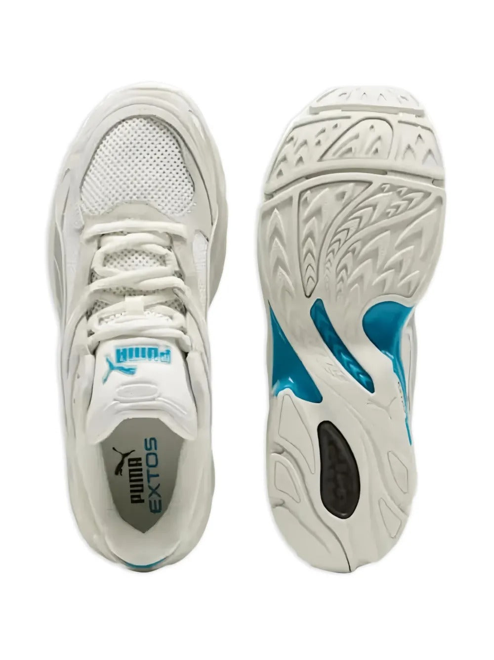 White sneaker, front and sole view