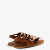 Brown sandals, back view