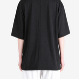 Black t-shirt, full body view