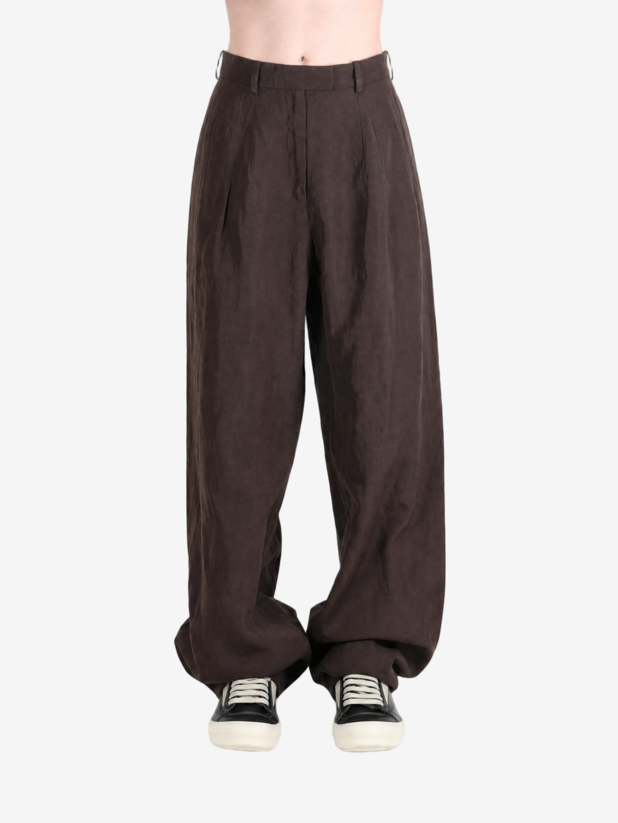Brown pants, full body view