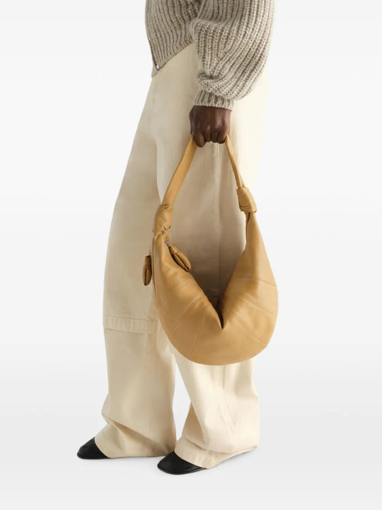 Tan bag, side view