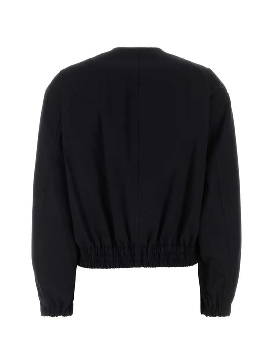 Black jacket, back view