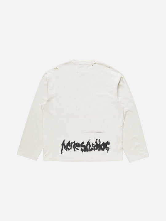 Tan t-shirt, back view