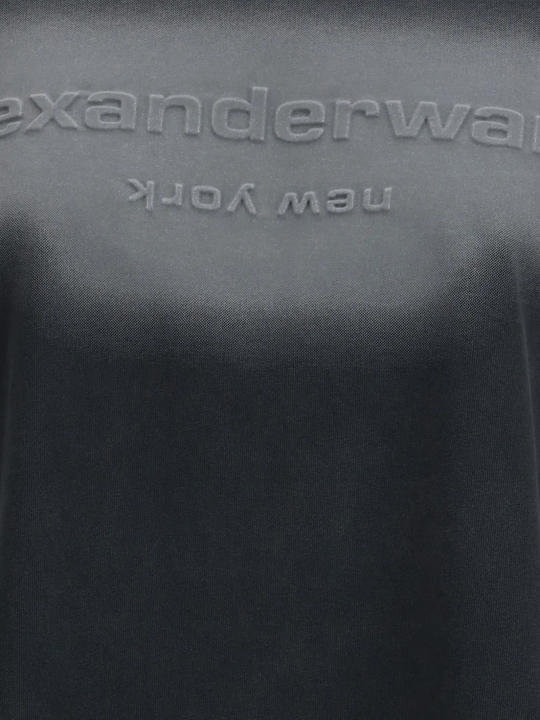Close up of lack t-shirt,showing texture of the cotton fabric