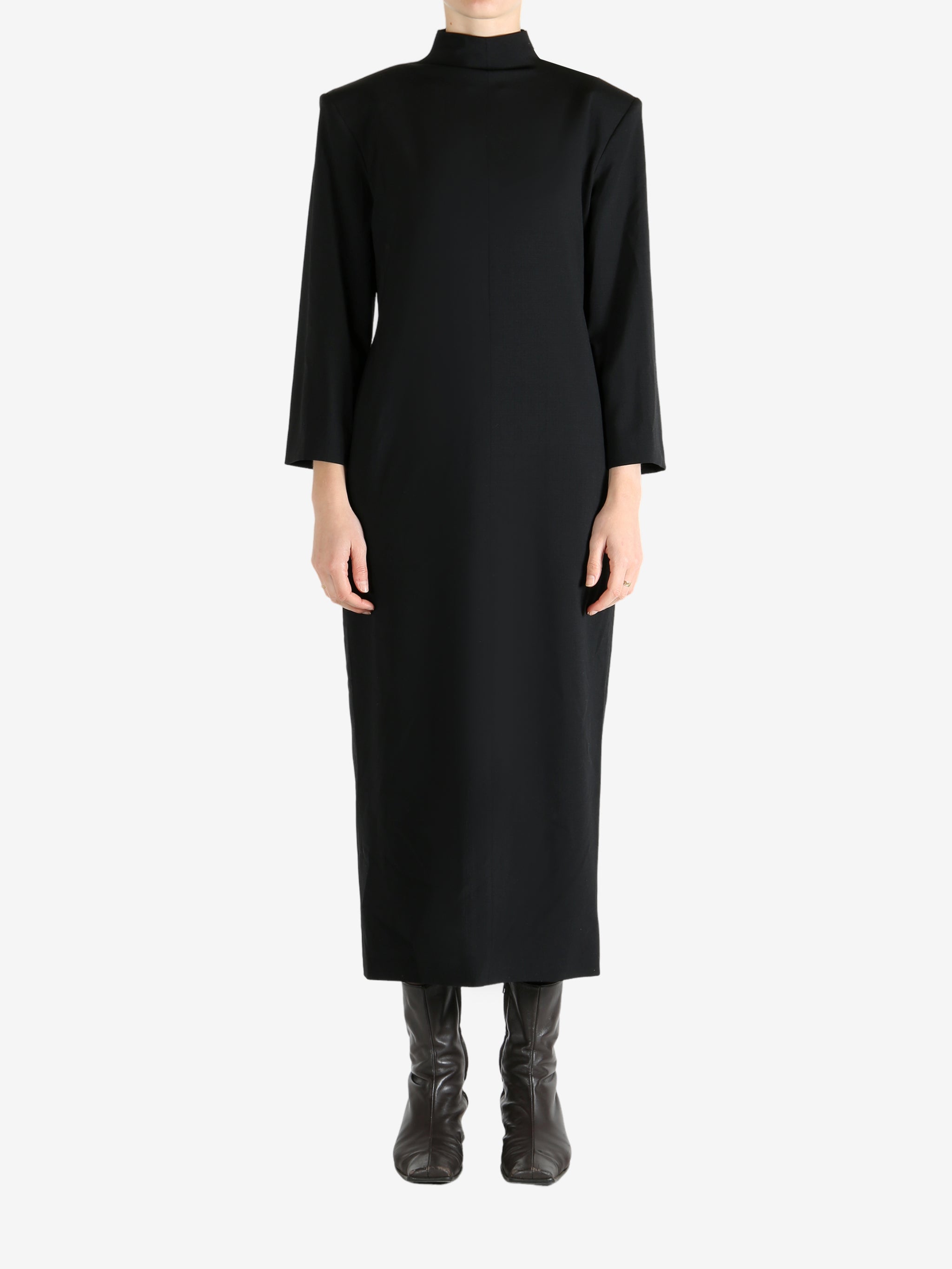 calvin klein black long sleeve dress Chiffon-Bell-Sleeve Sheath - but also an incredible range of shoes Crepe Long Sleeve Mini Dress