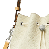 close up of white bags, showing texture of the leather fabric