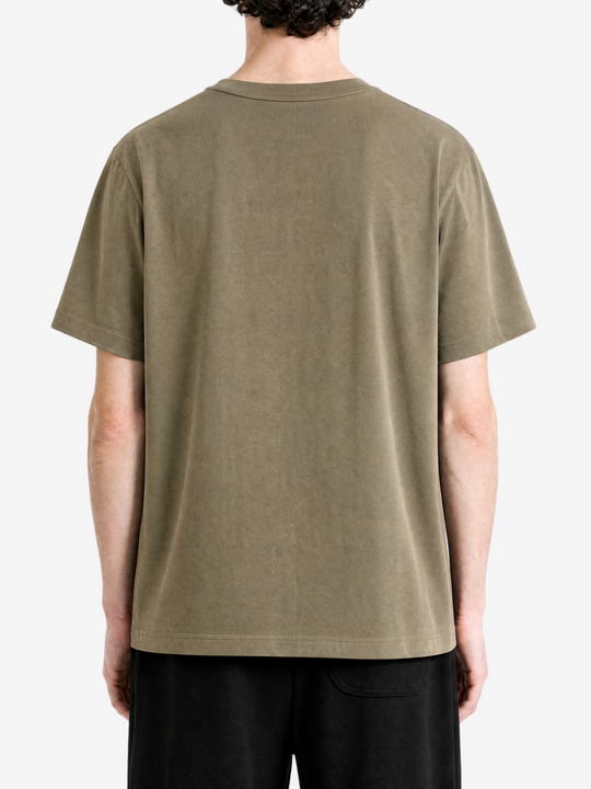 Blue t-shirt, full body view