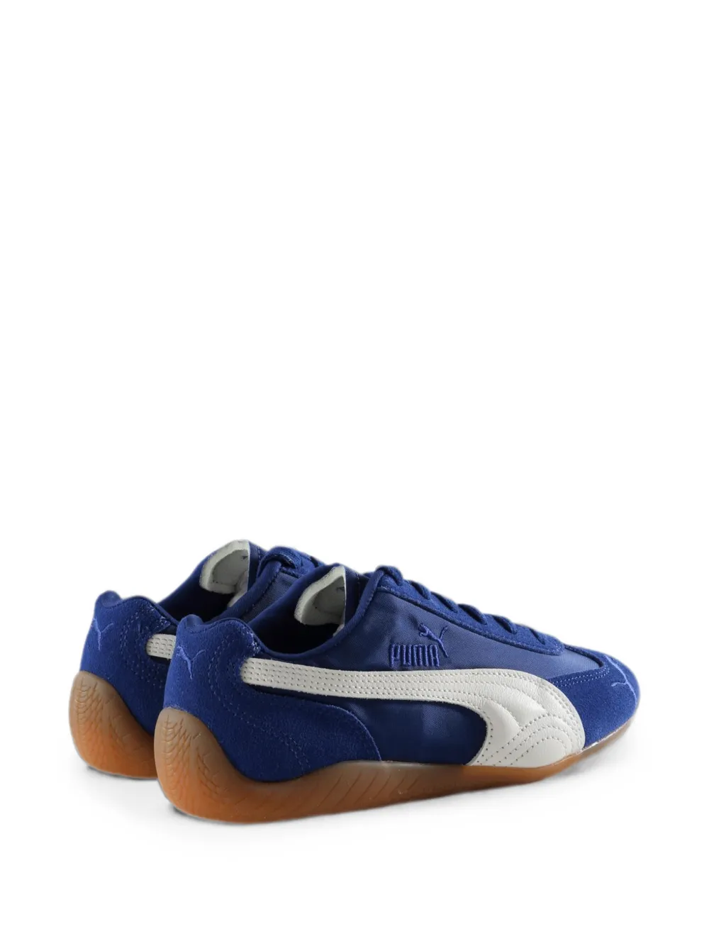 Blue sneakers, side view