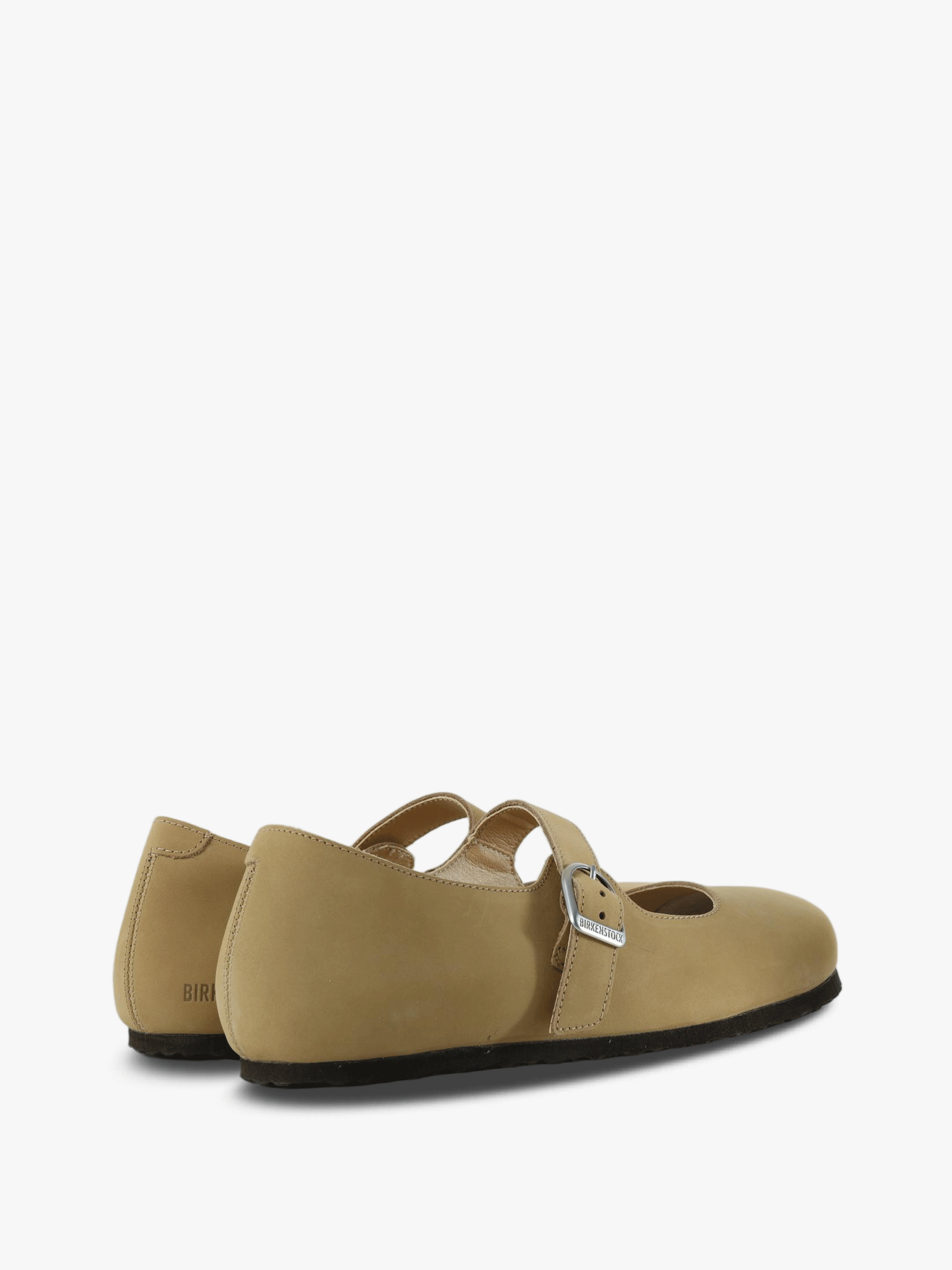 Tan shoes, back view
