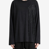 Black t-shirt, full body view