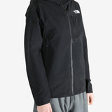 Black jackets-coats worn by a person, showing the recycled nylon fit