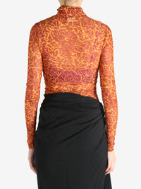 DRIES VAN NOTEN - Women Mesh Print Turtleneck Top