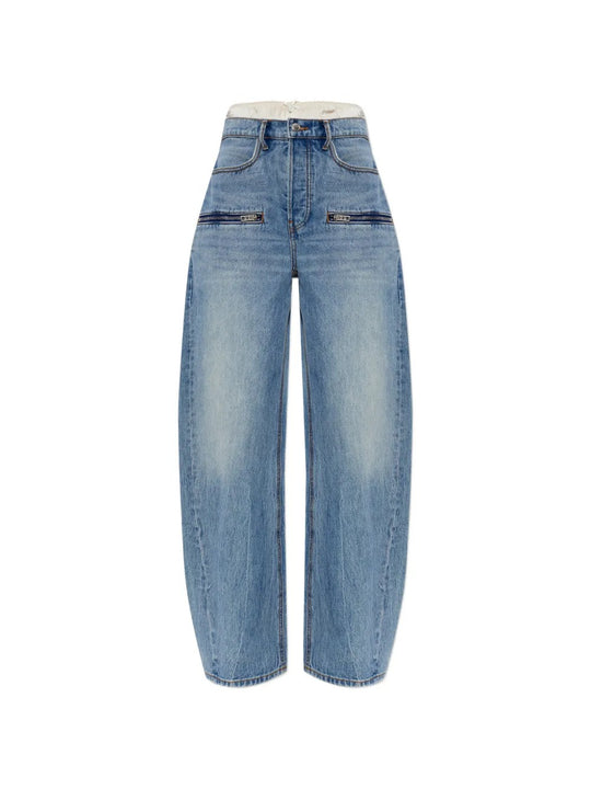 Blue jeans, front view