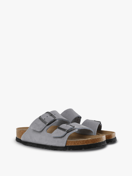 Grey sandals, front view