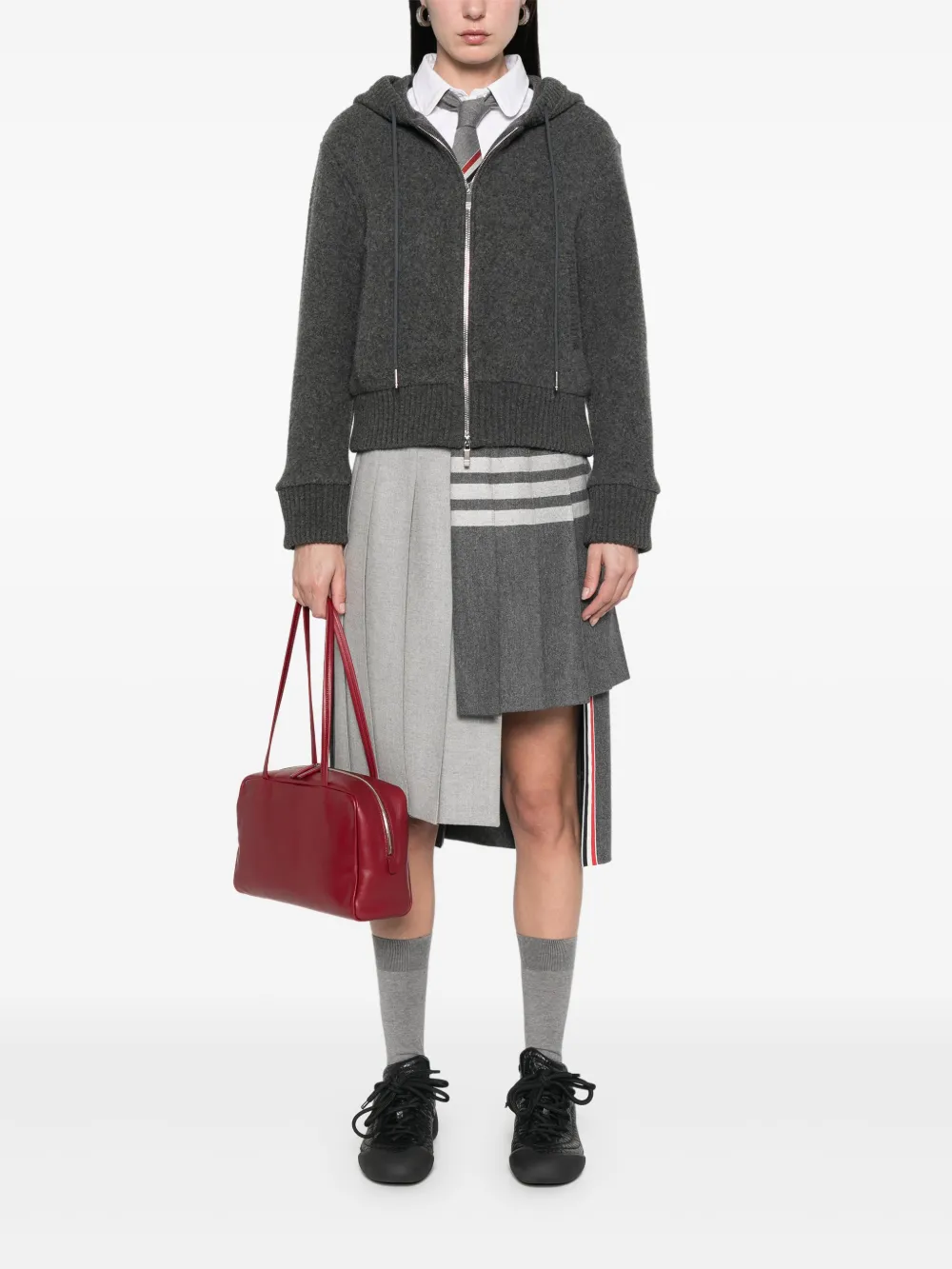 Grey jacket, full body view