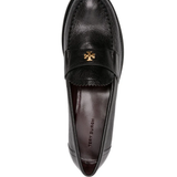Black loafers,top view