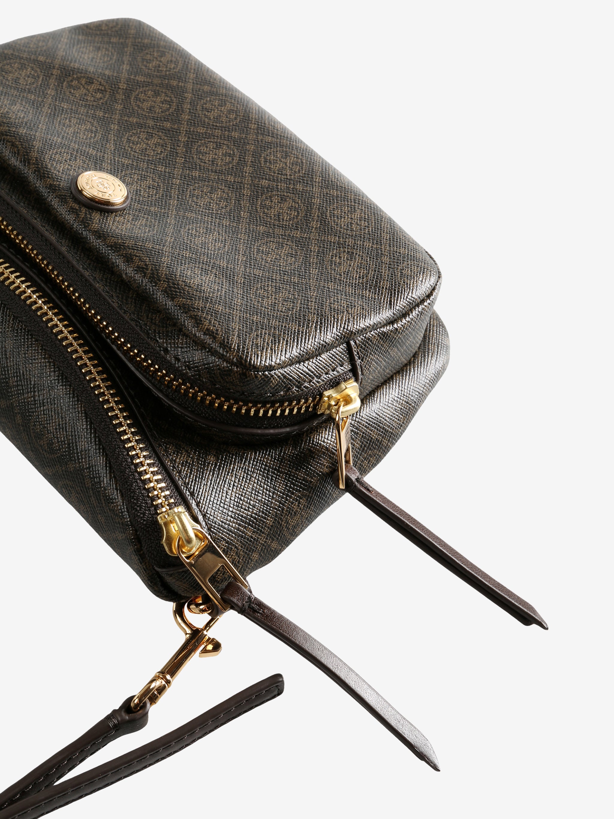 Close up of Brown bags, showing texture of the leather fabric