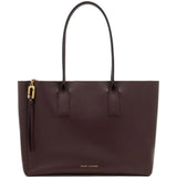 Burgundy bag, front view